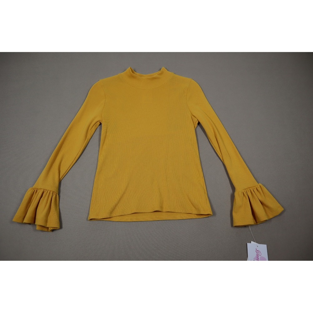Bonnie‎ Jean Big Girls Mock Neck Long Sleeved Top - Mustard - Size 12